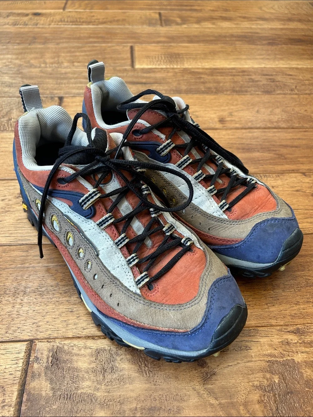 Merrell Pulse II Low Hiking Boots Shoes Rust Gray Mens Size 8